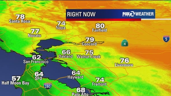 Sunny and pleasant around the Bay Area