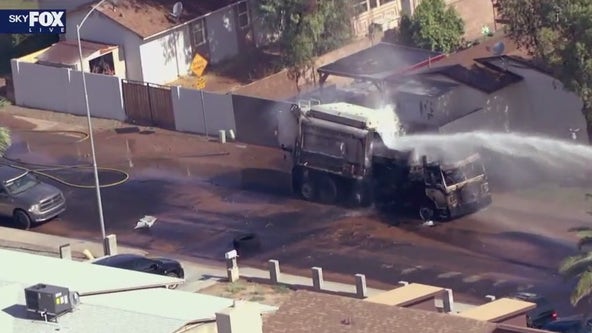 Mesa homes evacuated due to garbage truck fire