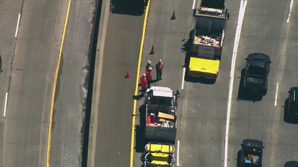 SkyFOX: Traffic stalled at Caldecott Tunnel due to car fire