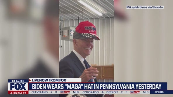 Joe Biden puts on MAGA hat at 9/11 event