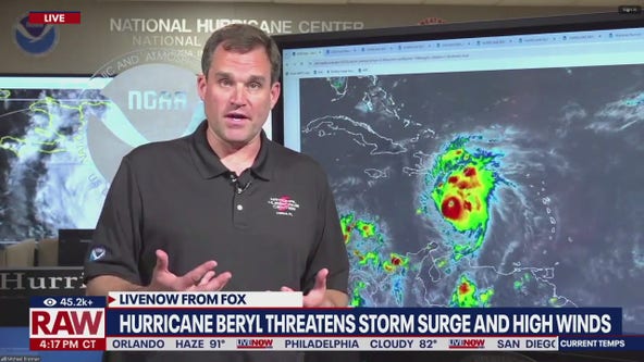 Hurricane Beryl threatens storm surge and high winds