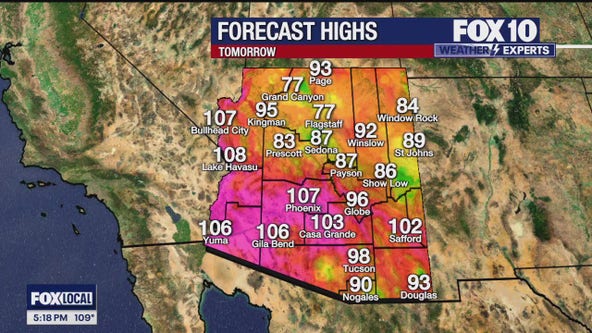 Arizona weather forecast: Saturday expected to be the hottest day of the weekend