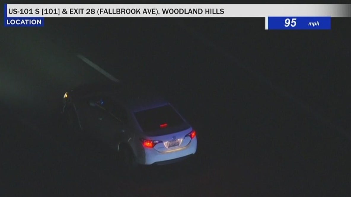 Morning police chase in the San Fernando Valley