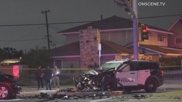 Pursuit suspect crashes head-on with police SUV