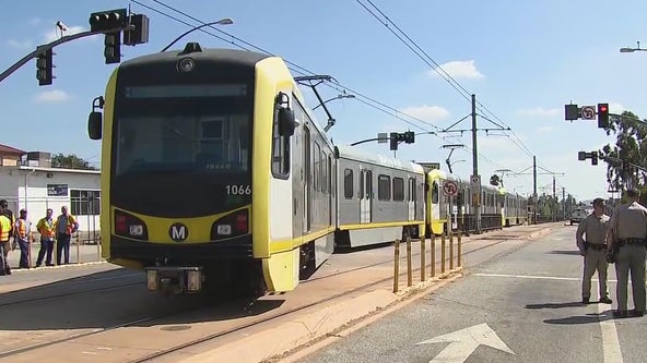 Metro train derails in East LA