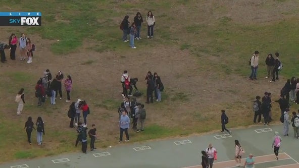 Students seen outside following earthquake