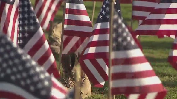 9/11 flag memorial in Round Rock