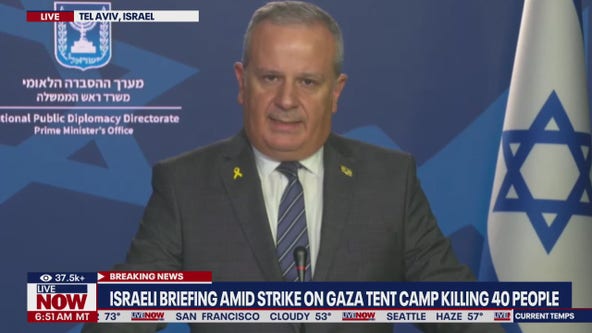 Israeli briefing amid strike on Gaza tent camp