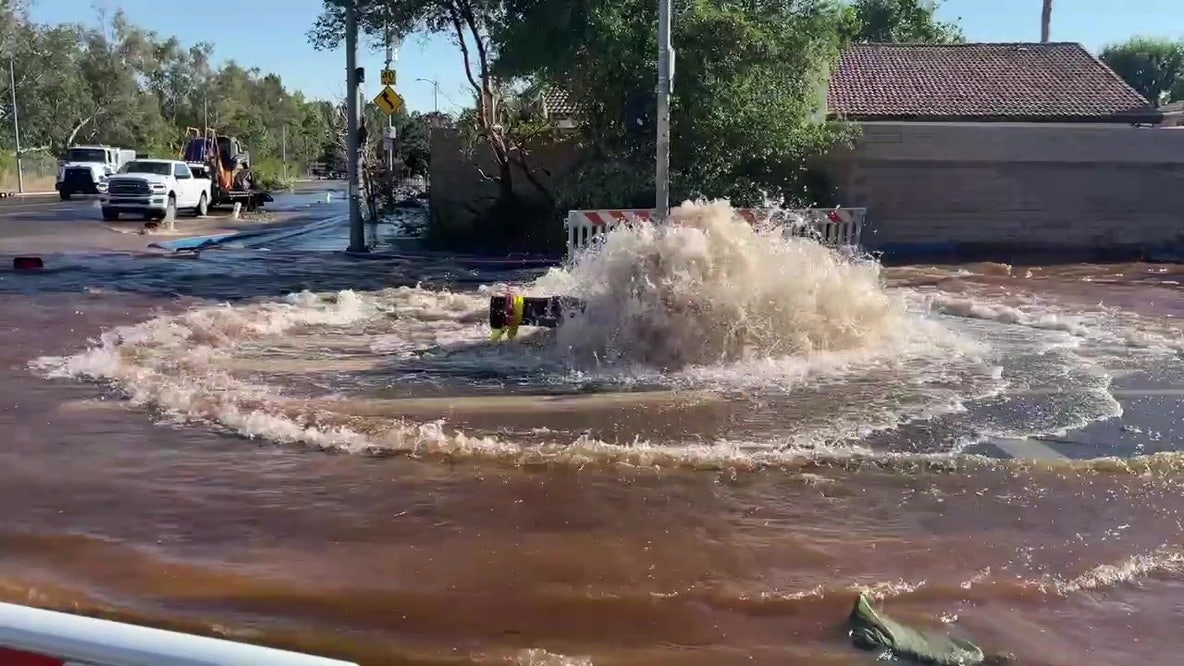Water main breaks during repairs in Granada Hills