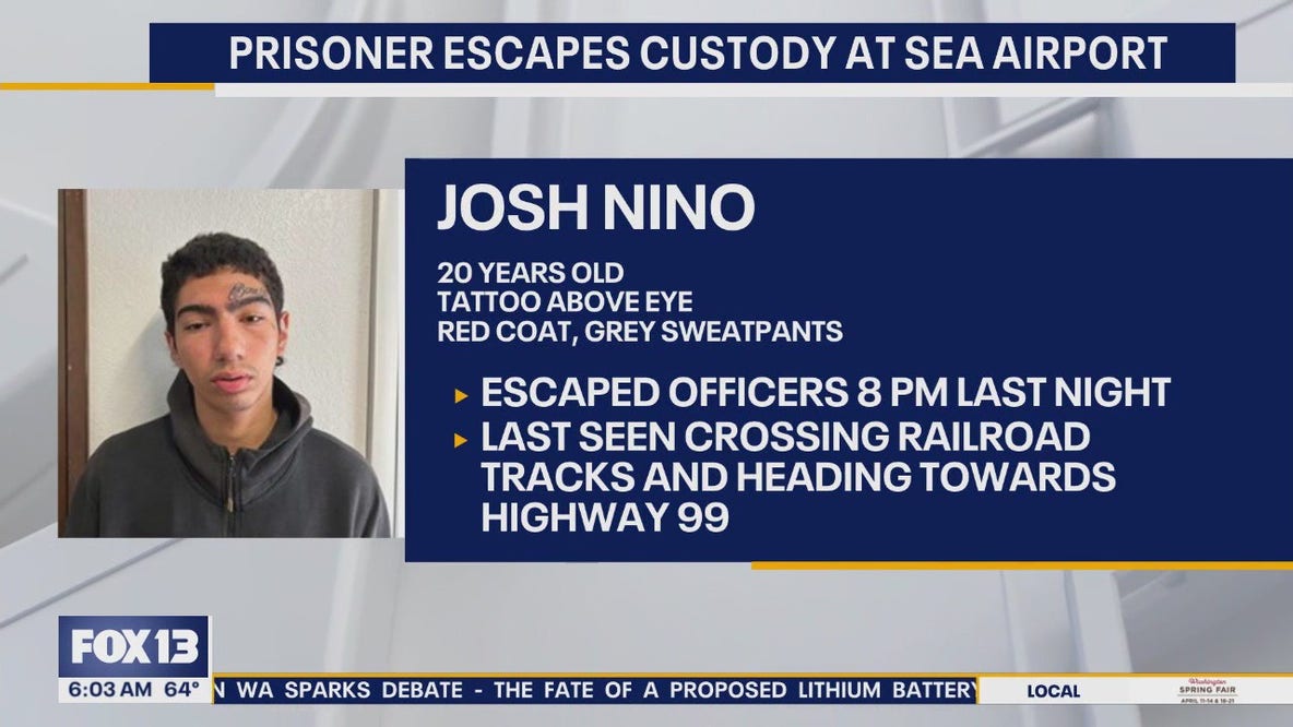 Prisoner escapes custody at Seattle airport