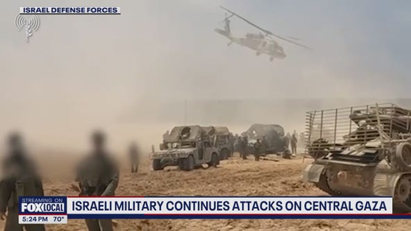 Israeli military continues attacks on central Gaza