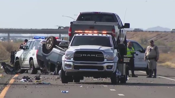 Child dead following I-10 rollover crash