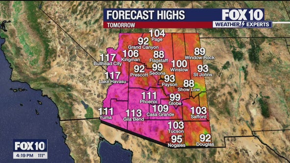 Arizona weather forecast: Above-normal temps in Phoenix