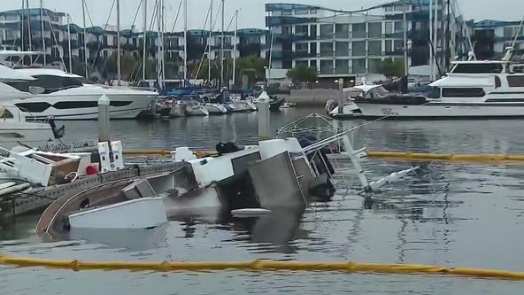 Yacht sinks after explosion, fire