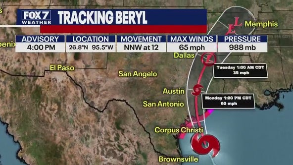 Austin weather: Tropical Storm Beryl
