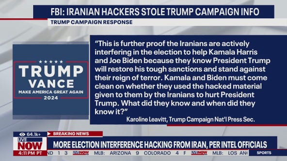 Iranian hackers stole Trump campaign info, FBI says