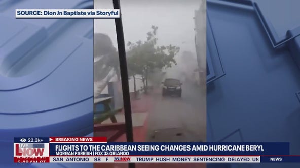 Flights to Caribbean change amid Hurricane Beryl