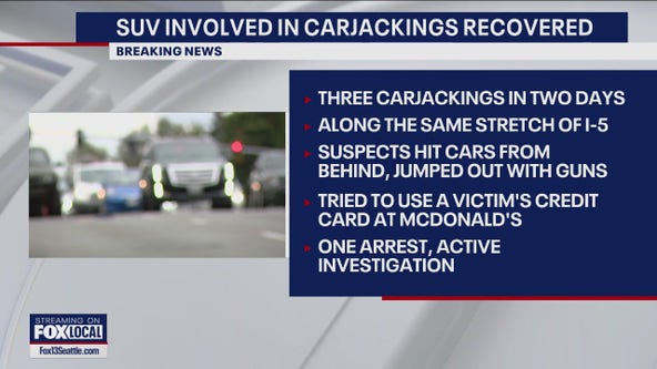 SUV involved in WA carjackings recovered