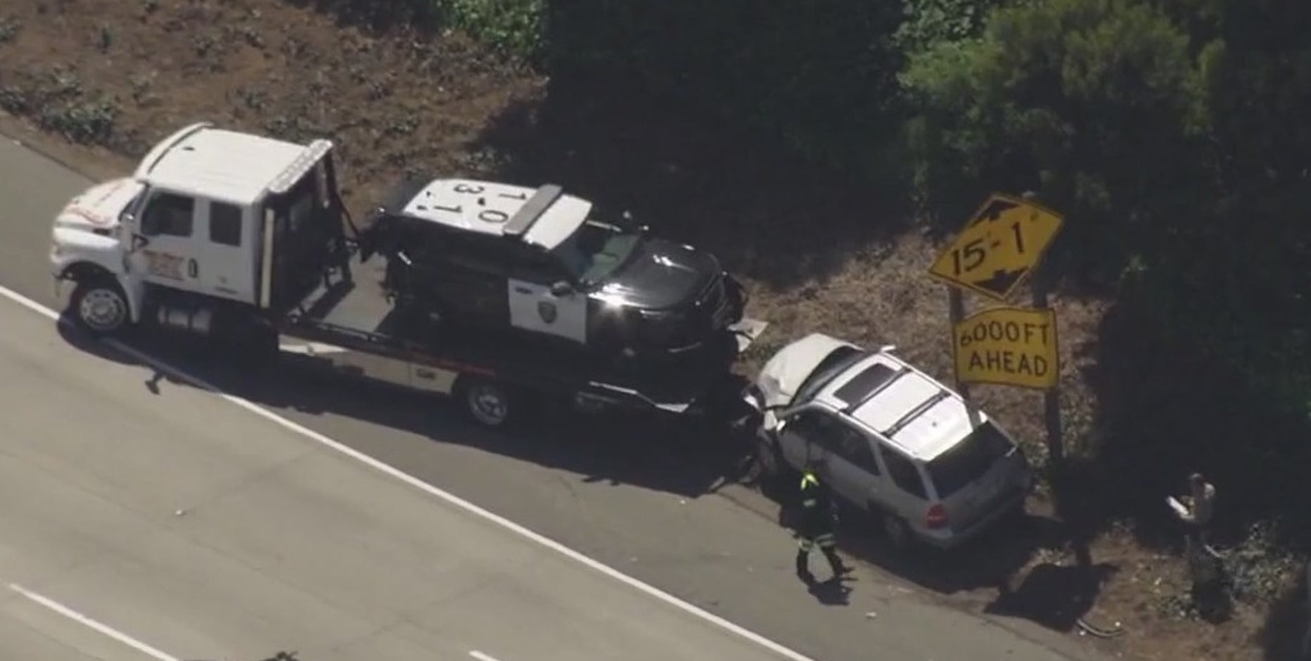 Oakland police car in crash on I-580