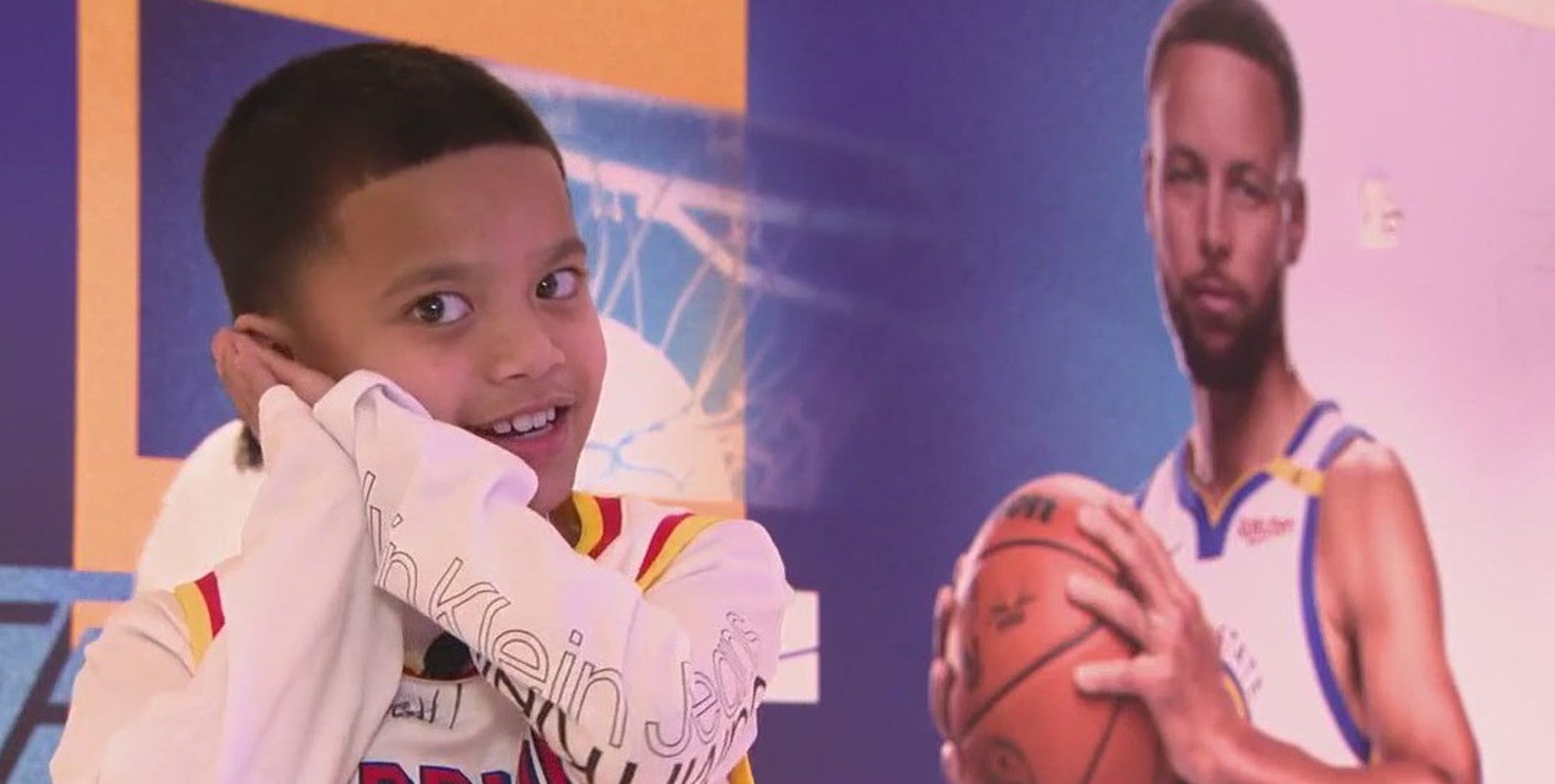 Iowa boy battling cancer gets wish to see Warriors play at Chase Center