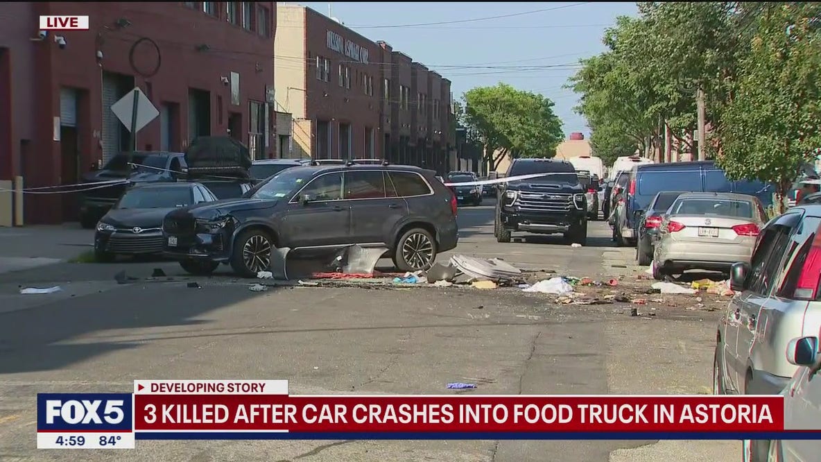 3 dead after car crashes into Queens food cart customers