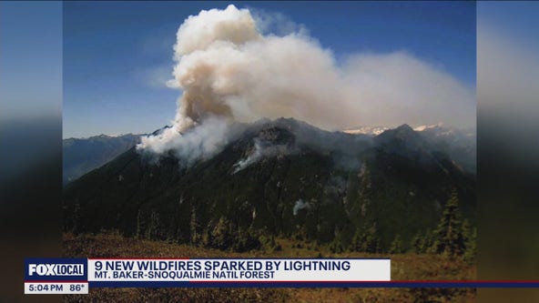 High fire dander in WA, 9 new wildfires sparked by lightning
