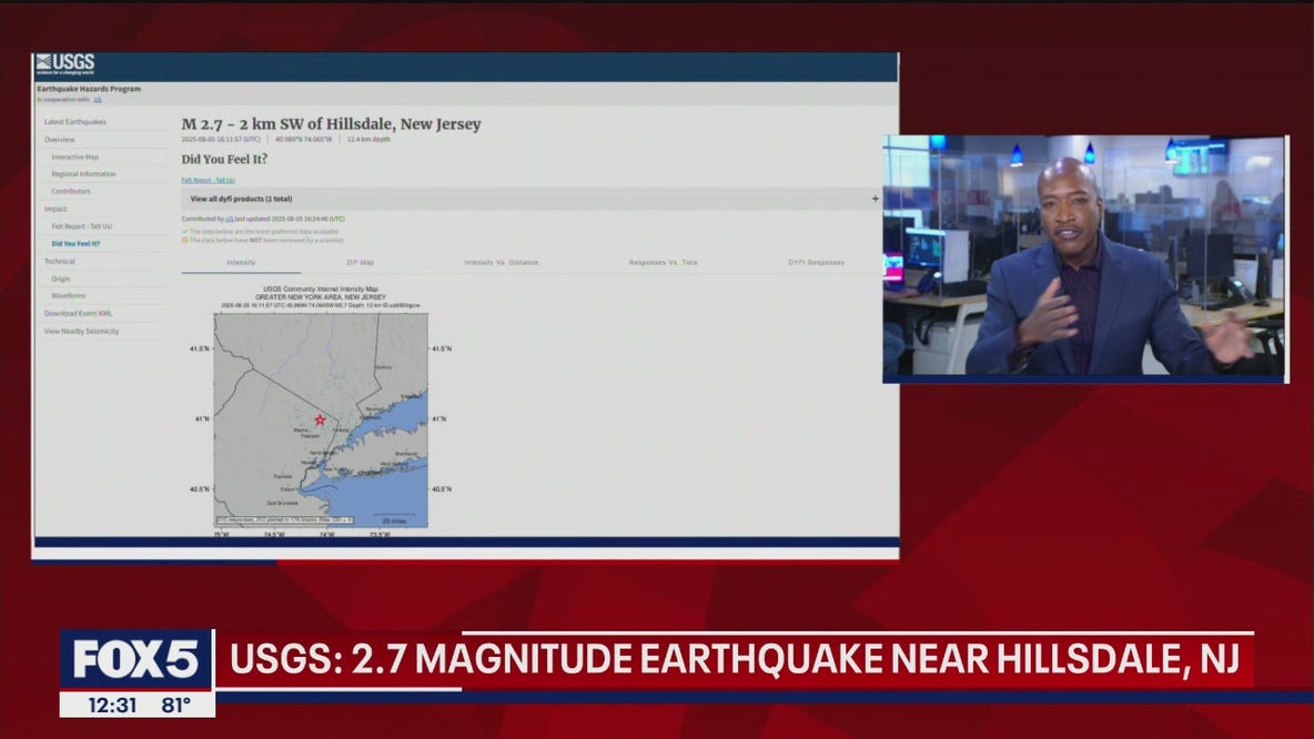 Another earthquake strikes NJ, just outside of NYC