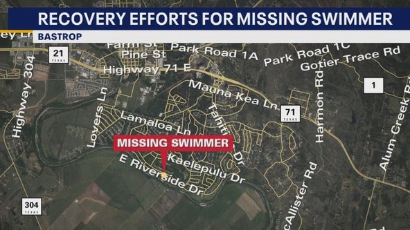 Search for missing swimmer in Bastrop