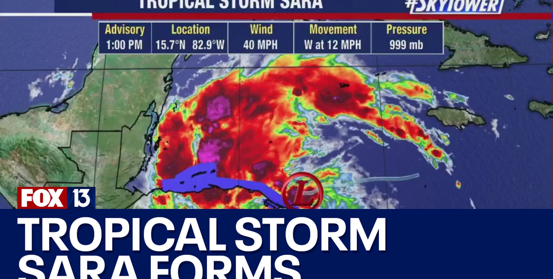 Tropical Depression 19 forms in Caribbean Sea, expected to become Sara