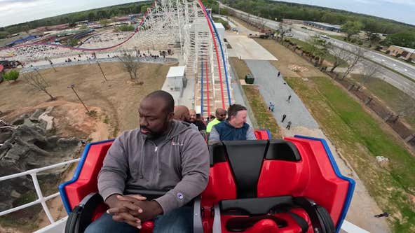 Test riding the new ArieForce One roller coast at Fun Spot Atlanta