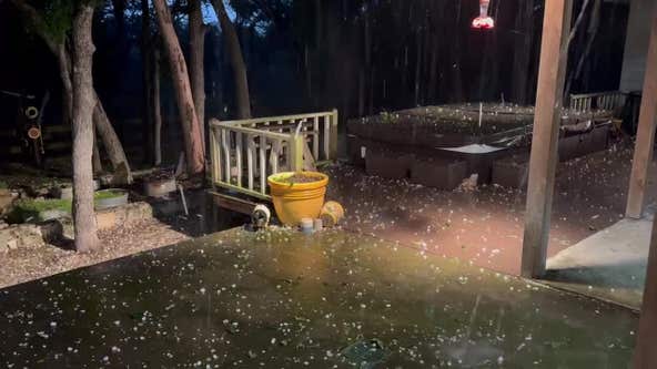 Texas weather: Hail in Wimberley
