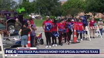 Fire truck pull for Special Olympics athletes
