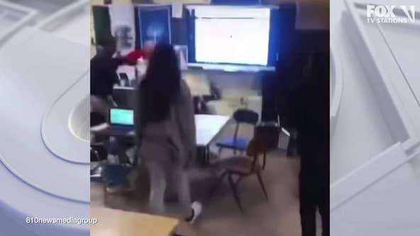 Teacher gets hit by chair thrown by student