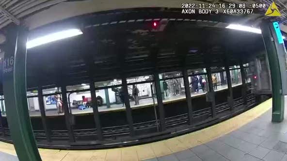 Man who fell onto subway tracks rescued from oncoming train