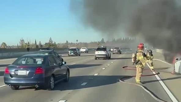 Tesla spontaneously combusts on Sacramento freeway