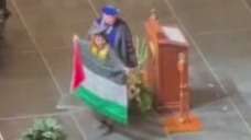 Palestinian flag display at UT graduation