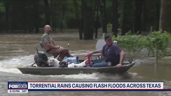 Torrential rains causing flash floods across Texas
