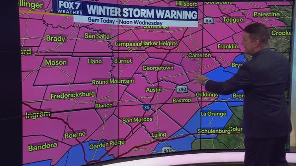 Central Texas weather: Winter Storm Warning issued through Wednesday