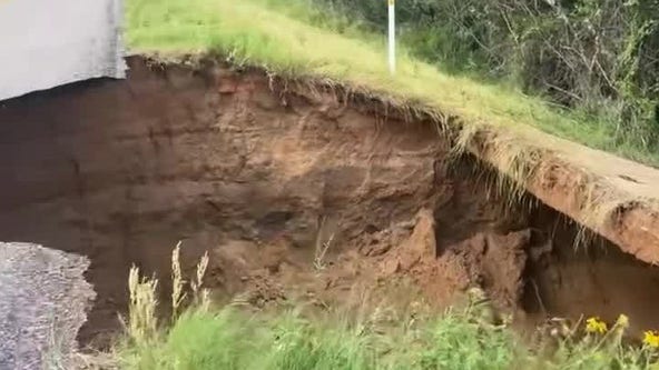 Rain causes Anderson Co. road to collapse