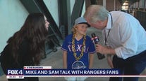 Rangers fans talk about seeing the World Series banner