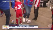 Rob and Tucker do a dribbling contest for the World Cup