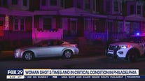Woman shot three times in critical condition in Philadelphia