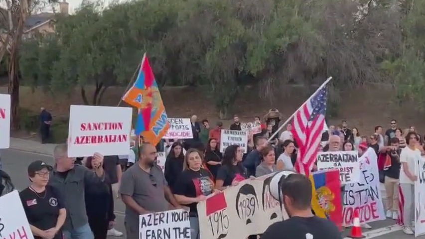 Armenians rally at Reagan Library ahead of GOP presidential debate