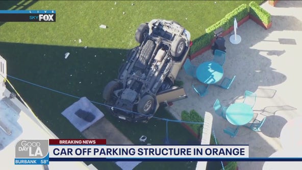 Car off parking structure in Orange