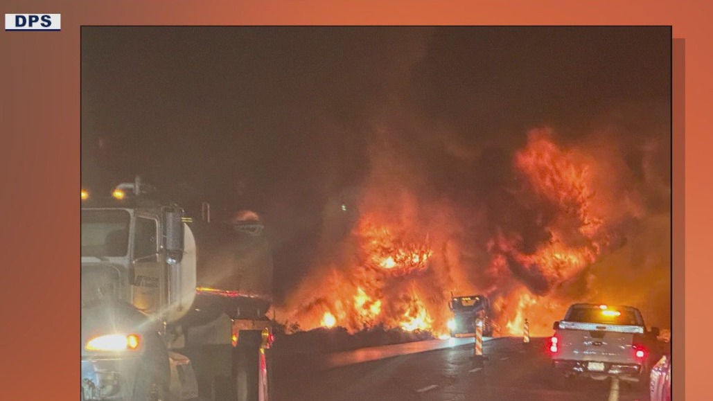 Fiery semi crash closed I-10 near AZ-CA border