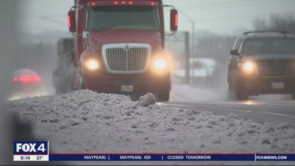 Slushy roads in Tarrant County expected to refreeze overnight, cause more problems