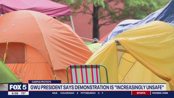 George Washington University president calls ongoing encampment 'illegal'
