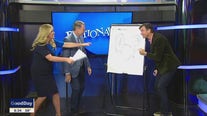 Lauren competes with Brandon in Pictionary with Jerry O'Connell