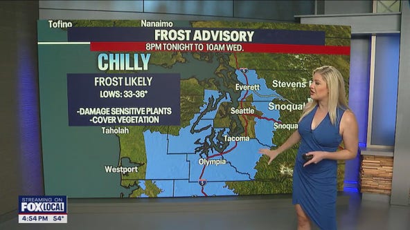 Frost Advisory Tuesday night through Wednesday morning in Western WA