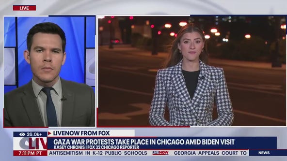 Gaza war protest in Chicago during Biden visit